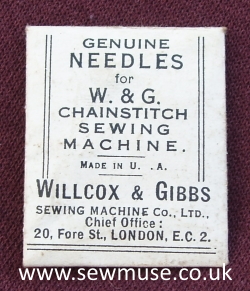 Willcox & Gibbs Needle Packet 